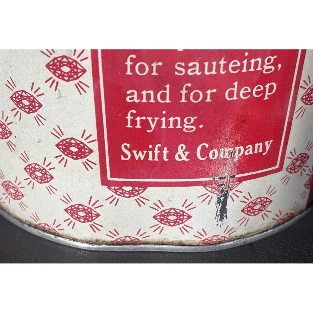 Vtg Swift's Jewel Shortening Bucket Pail Tin Can 8.25